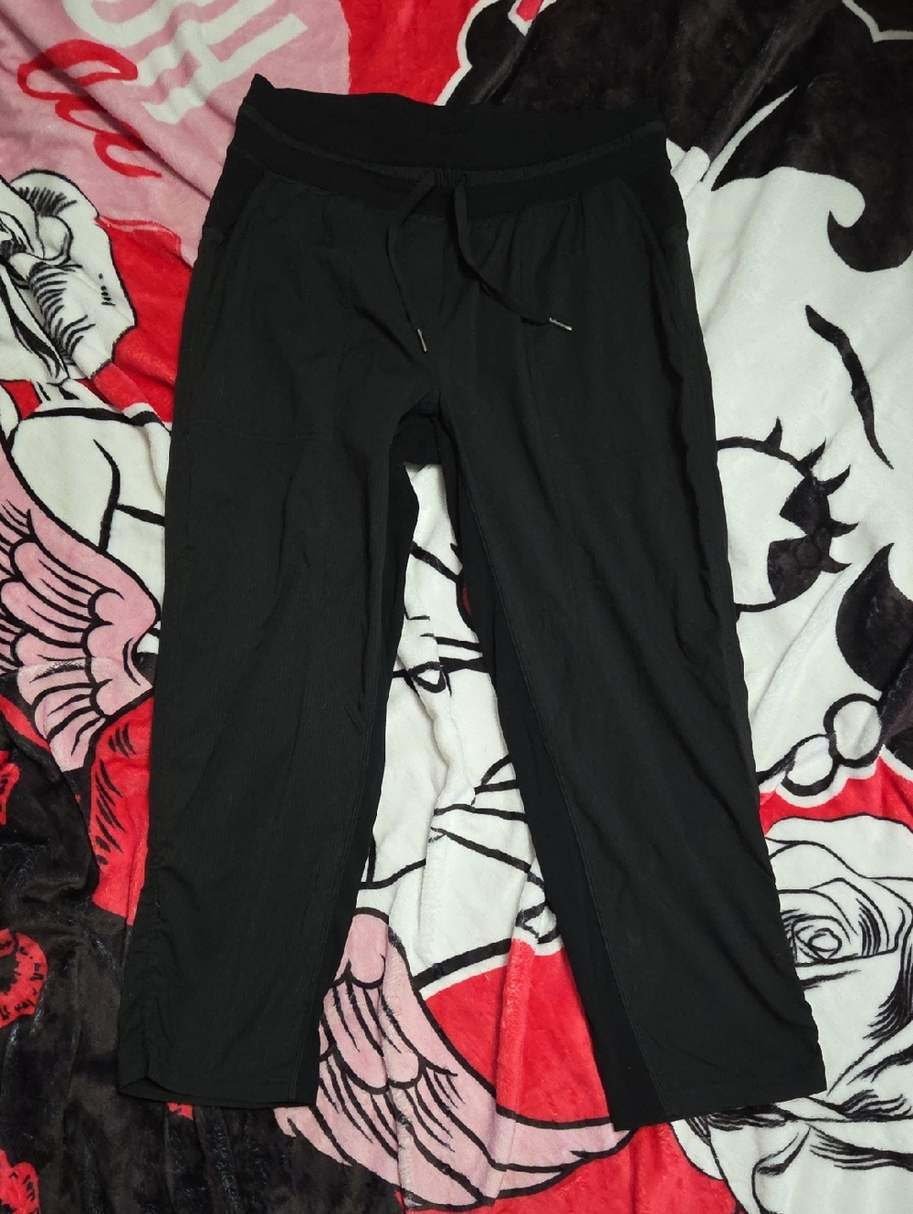 Black Drawstring Lounge Athletic Pants 8 Euc